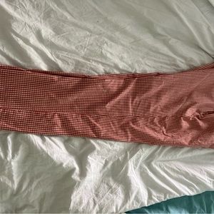 Orange white capri pants